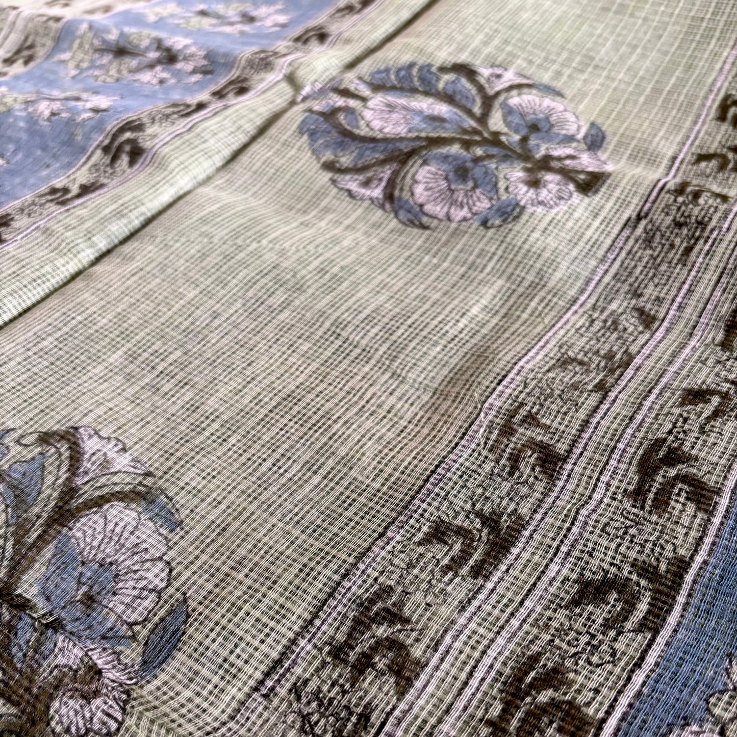 Kota Cotton Saree in Bagru Blockprint #2