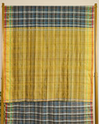 Blouse material of Bhujodi silk saree on display