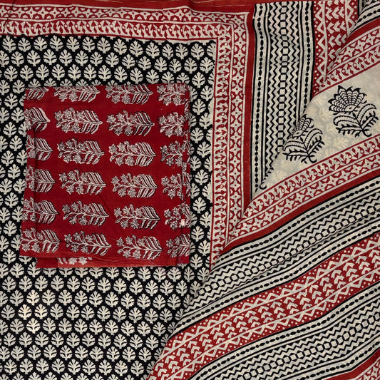 Black_Maroon_Cotton_Block_Printed_Saree_Blouse Pallu