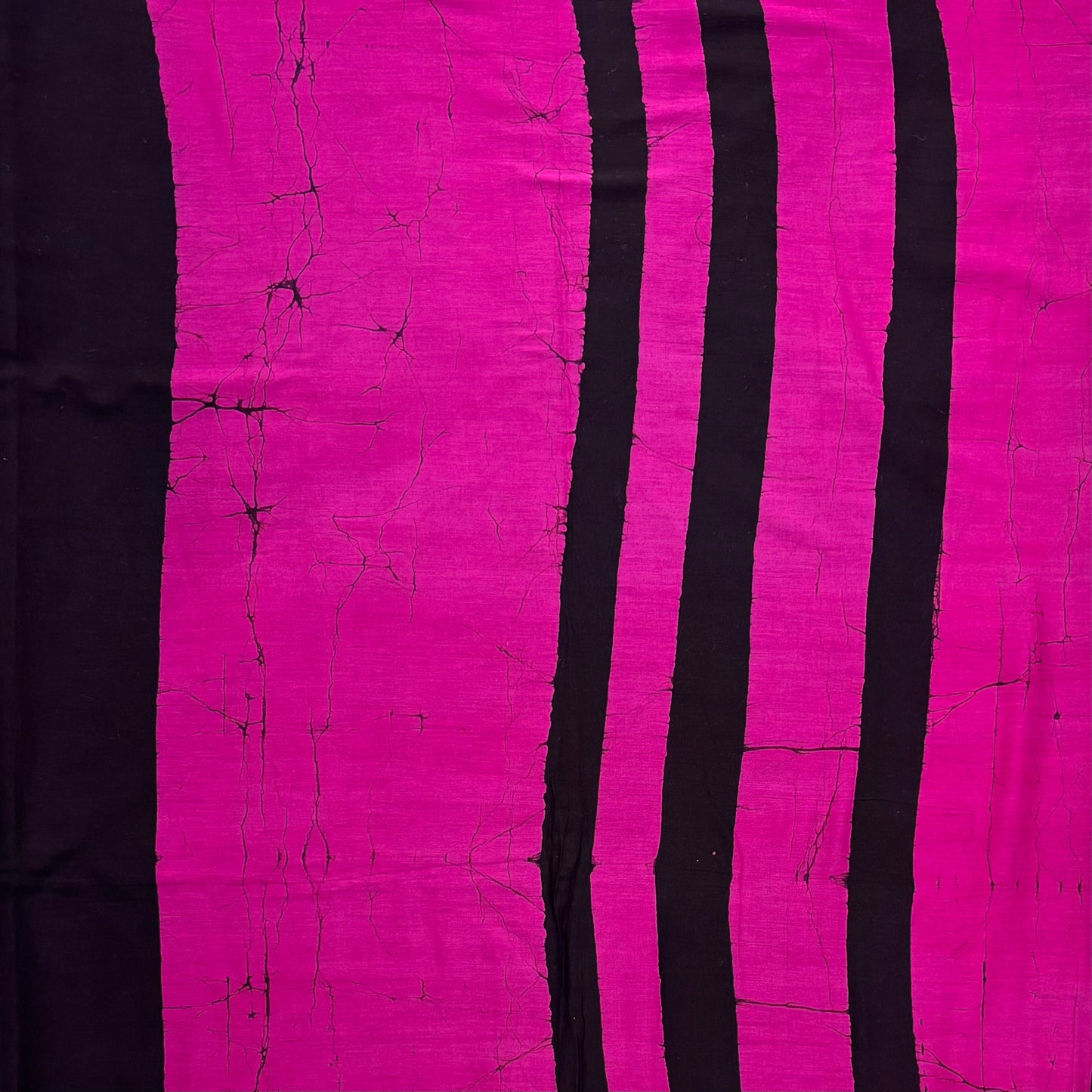 Black Pink Cotton Batik Saree Body