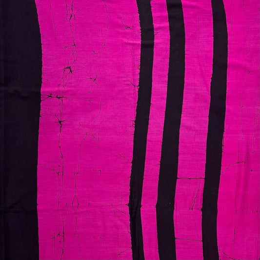 Black Pink Cotton Batik Saree Body