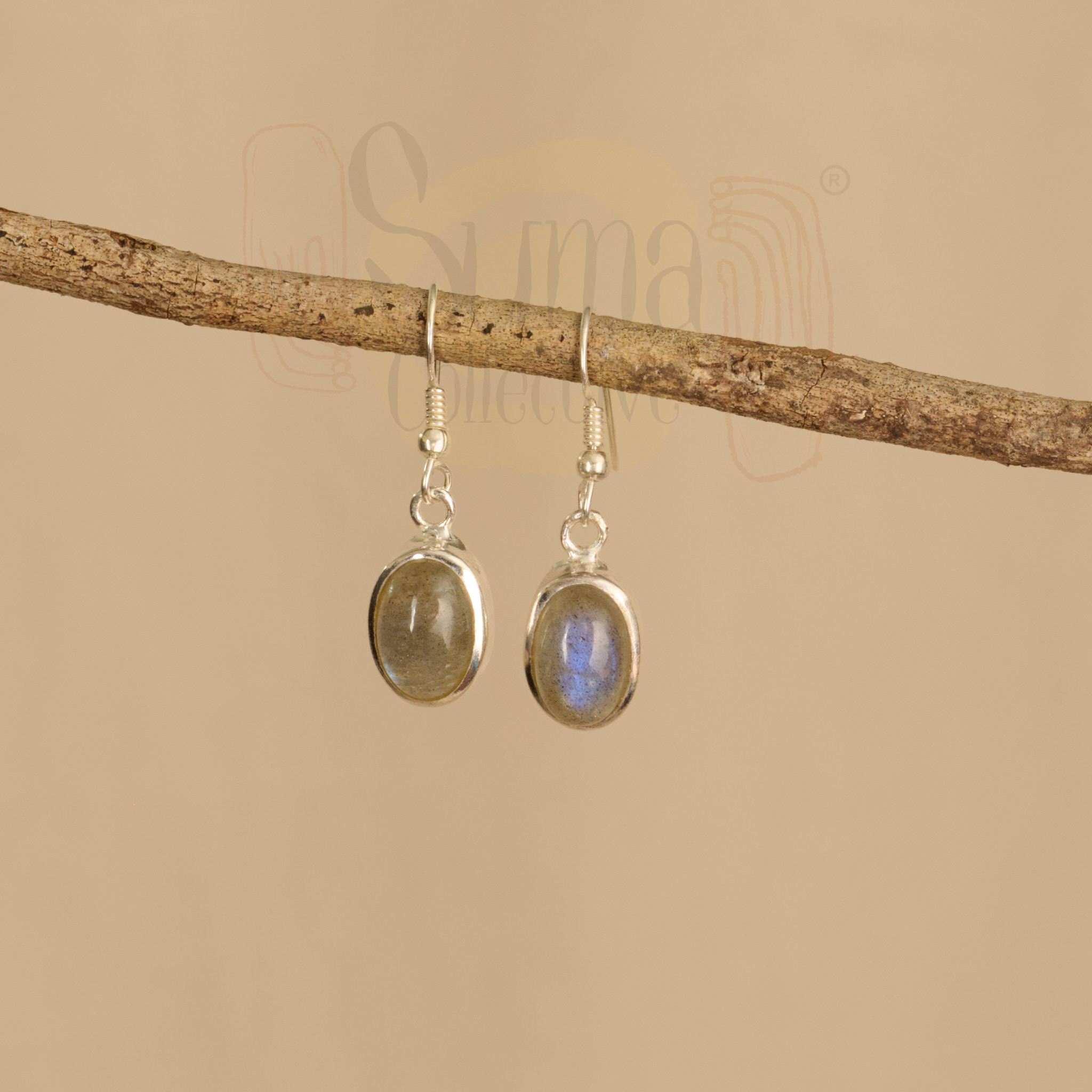 Iris Labradorite Small Silver Earrings