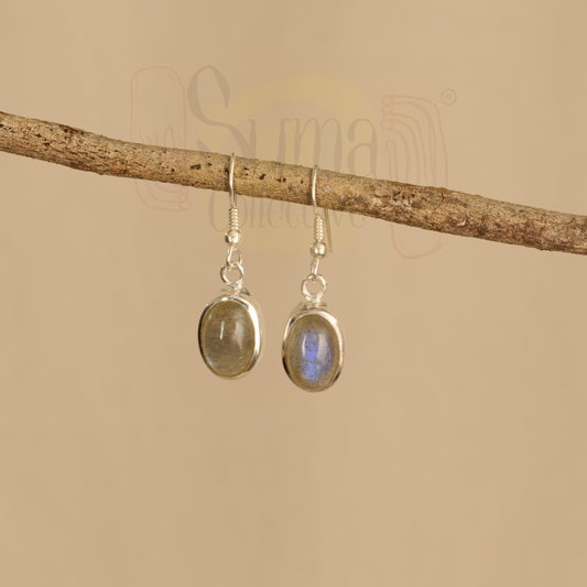 Iris Labradorite Small Silver Earrings