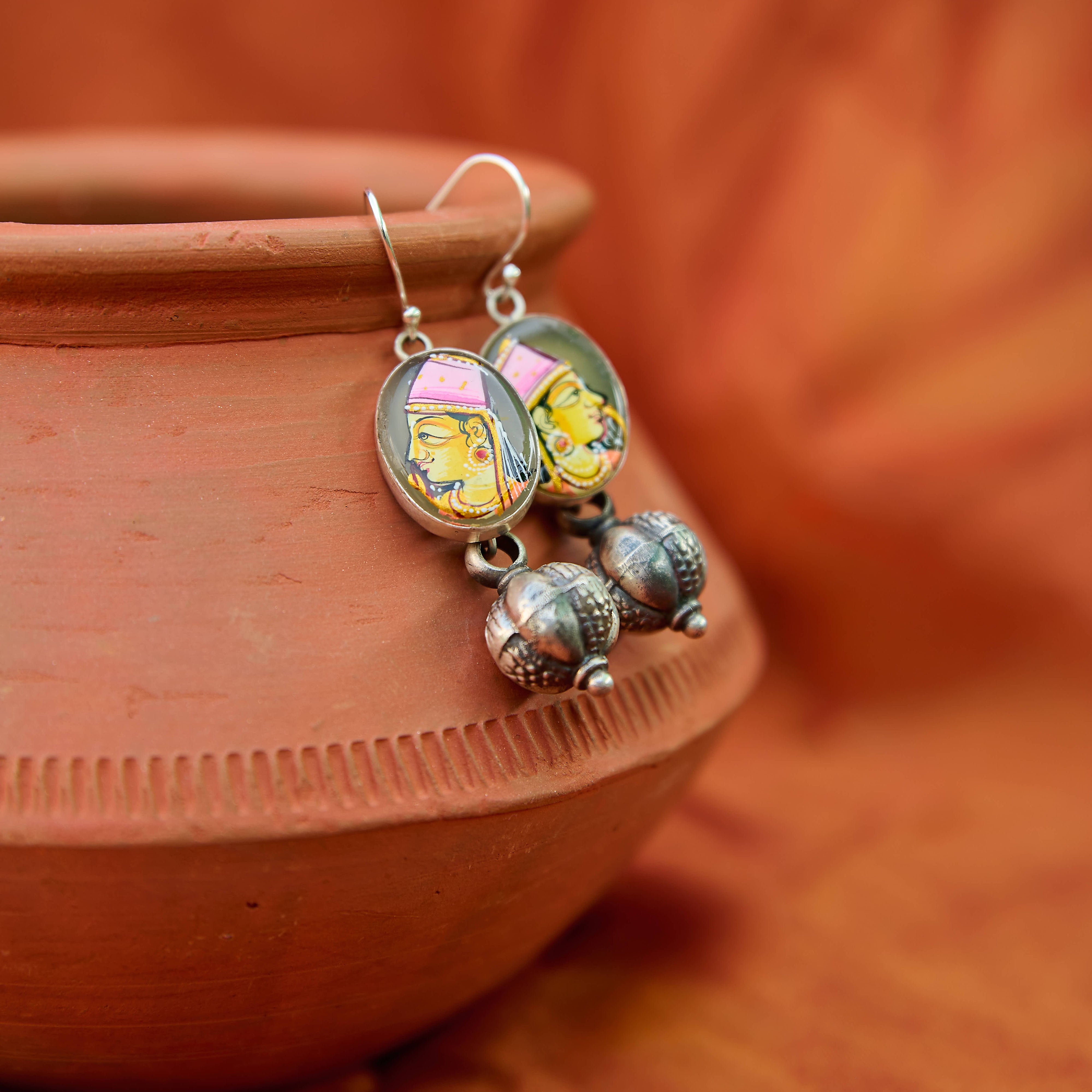 Alekhi Handpainted Silver Earrings (#3)