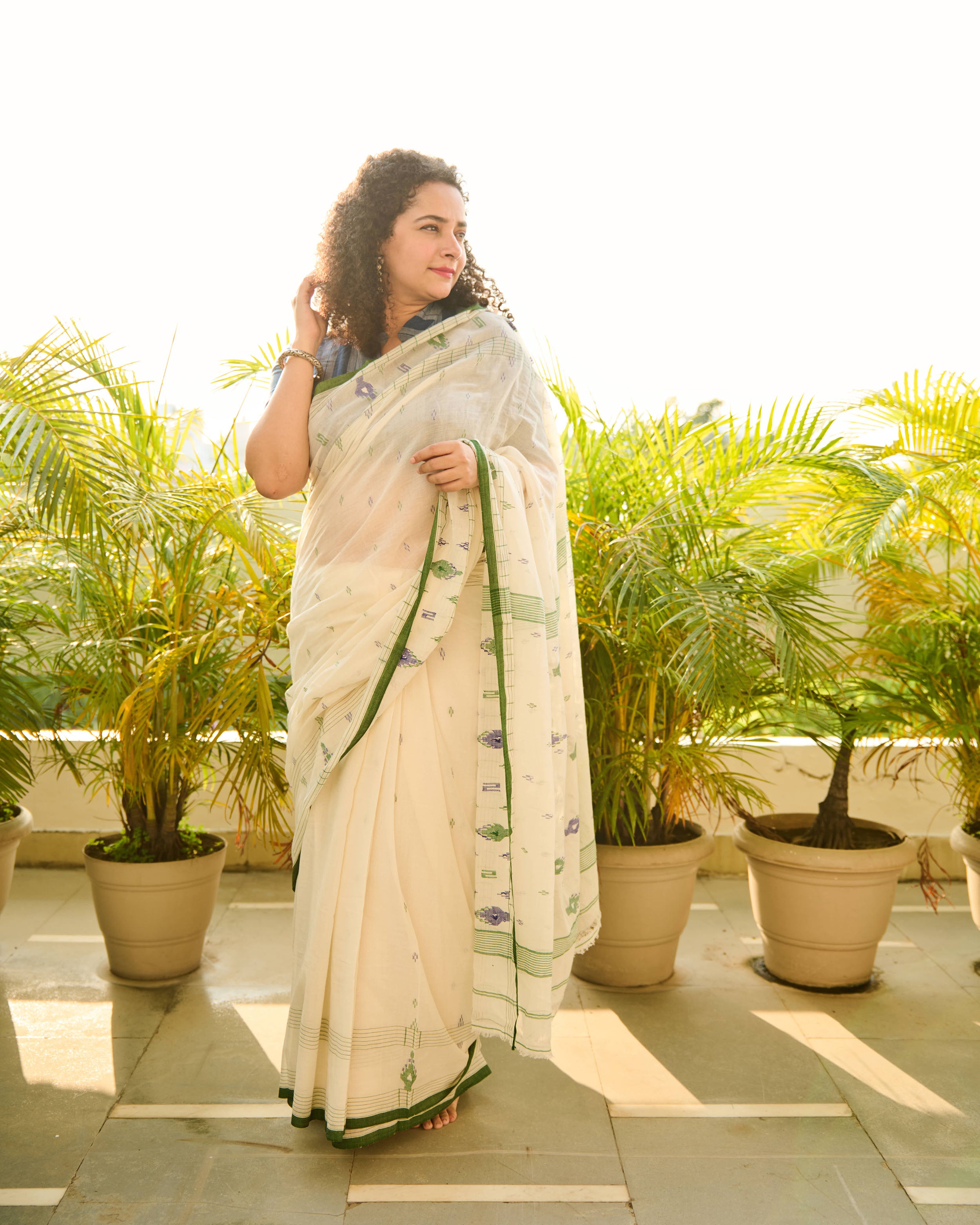 Saumyá Jamdani Khadi Cotton Saree