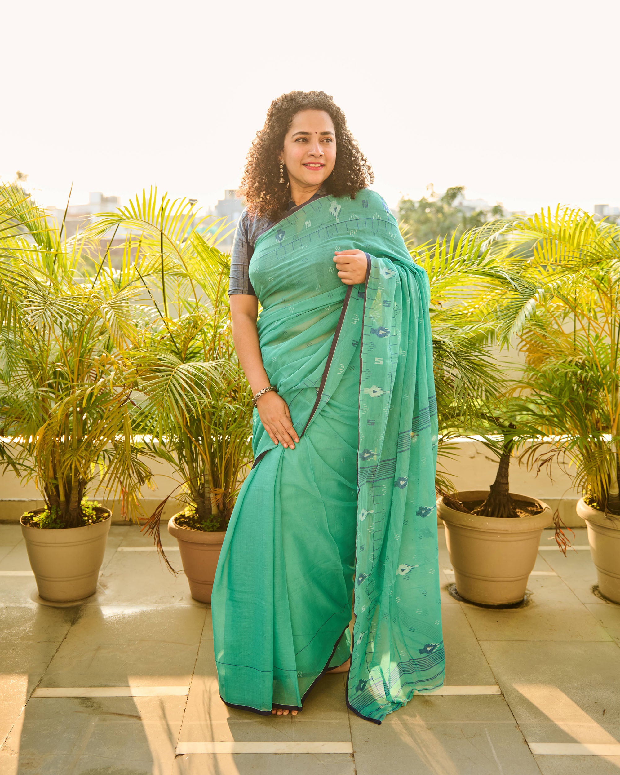 Moir Jamdani Khadi Cotton Saree