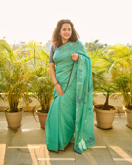 Moir Jamdani Khadi Cotton Saree