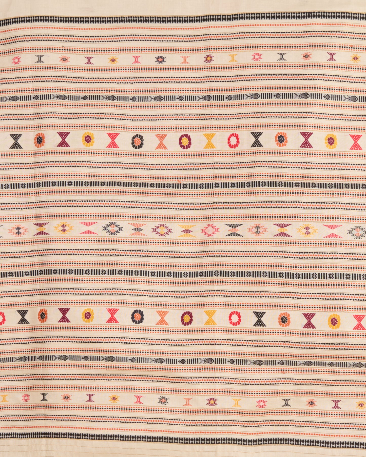Kosa Silk Saree With Extra Weft Motifs (Ivory White)