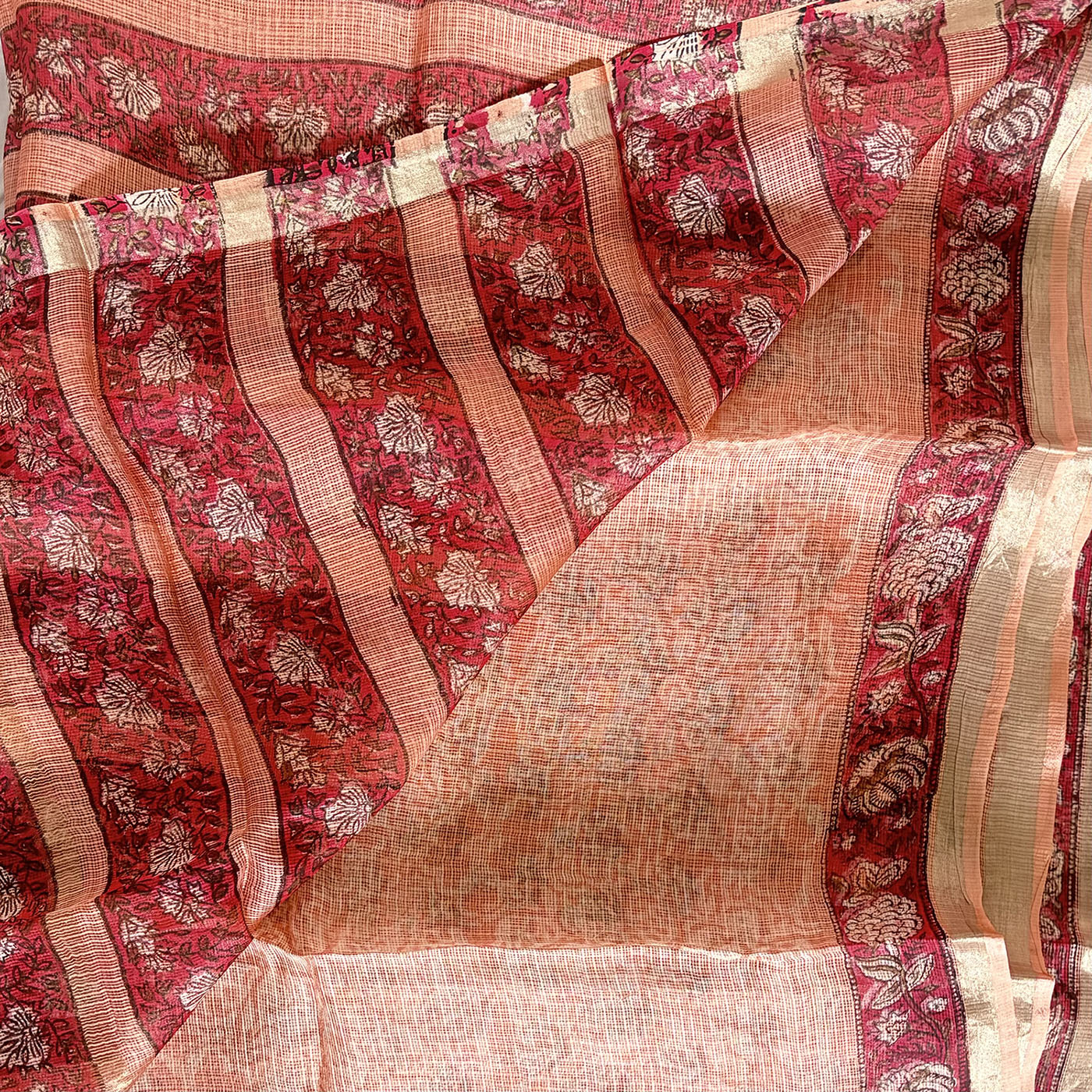Kota Silk Saree in Bagru Blockprint #4