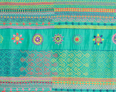 Lambani Embroidery on Chanderi Silk Cotton Saree on display