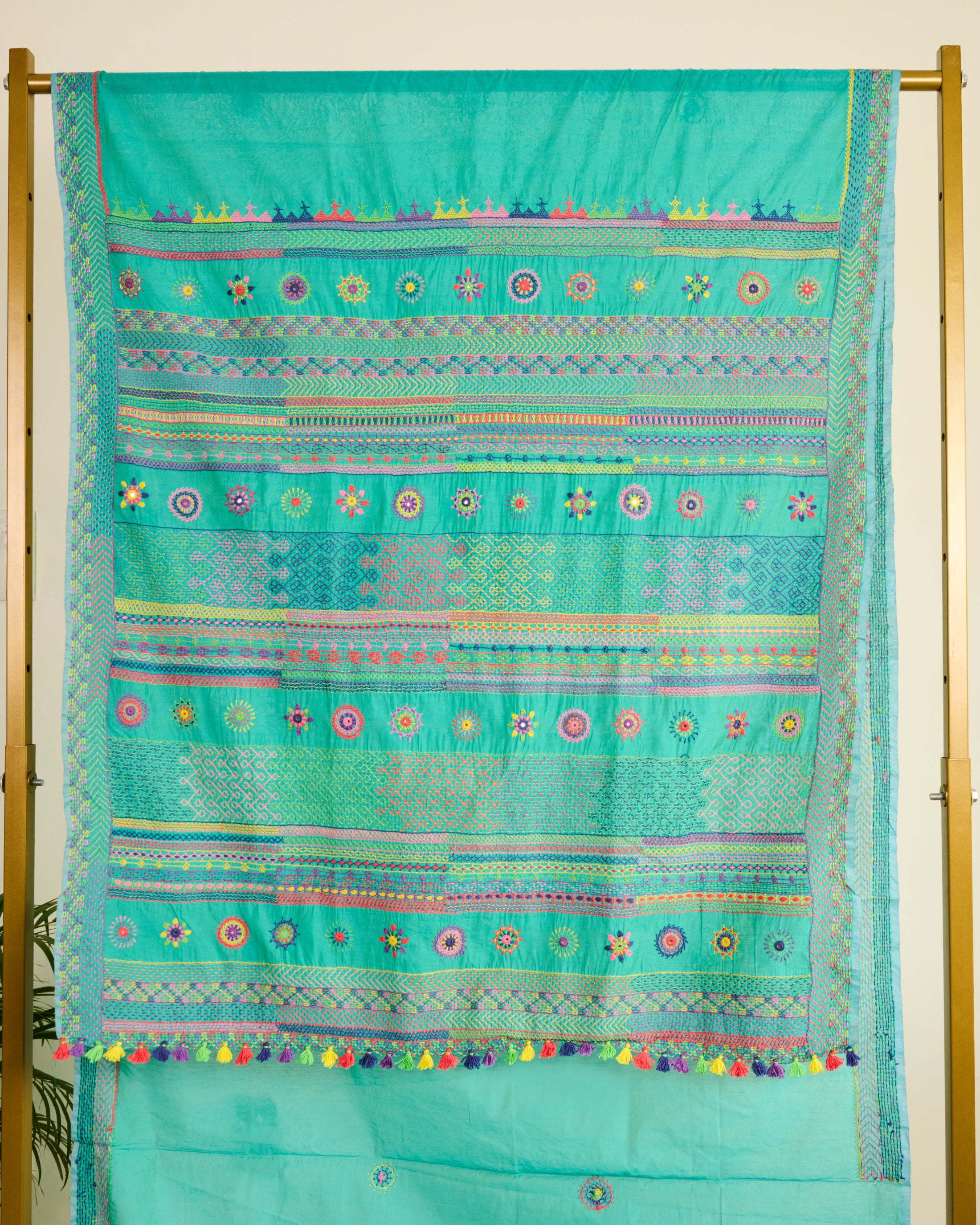 Lambani Embroidery on Chanderi Silk Cotton Saree on Display