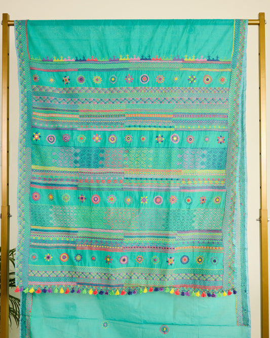 Lambani Embroidery on Chanderi Silk Cotton Saree on Display