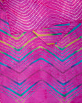 A pink toned leheriya saree with a multicolour leheriya tie-dye on pallu