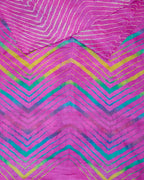 A pink toned all over leheriya saree with multi colour leheriya on pallu