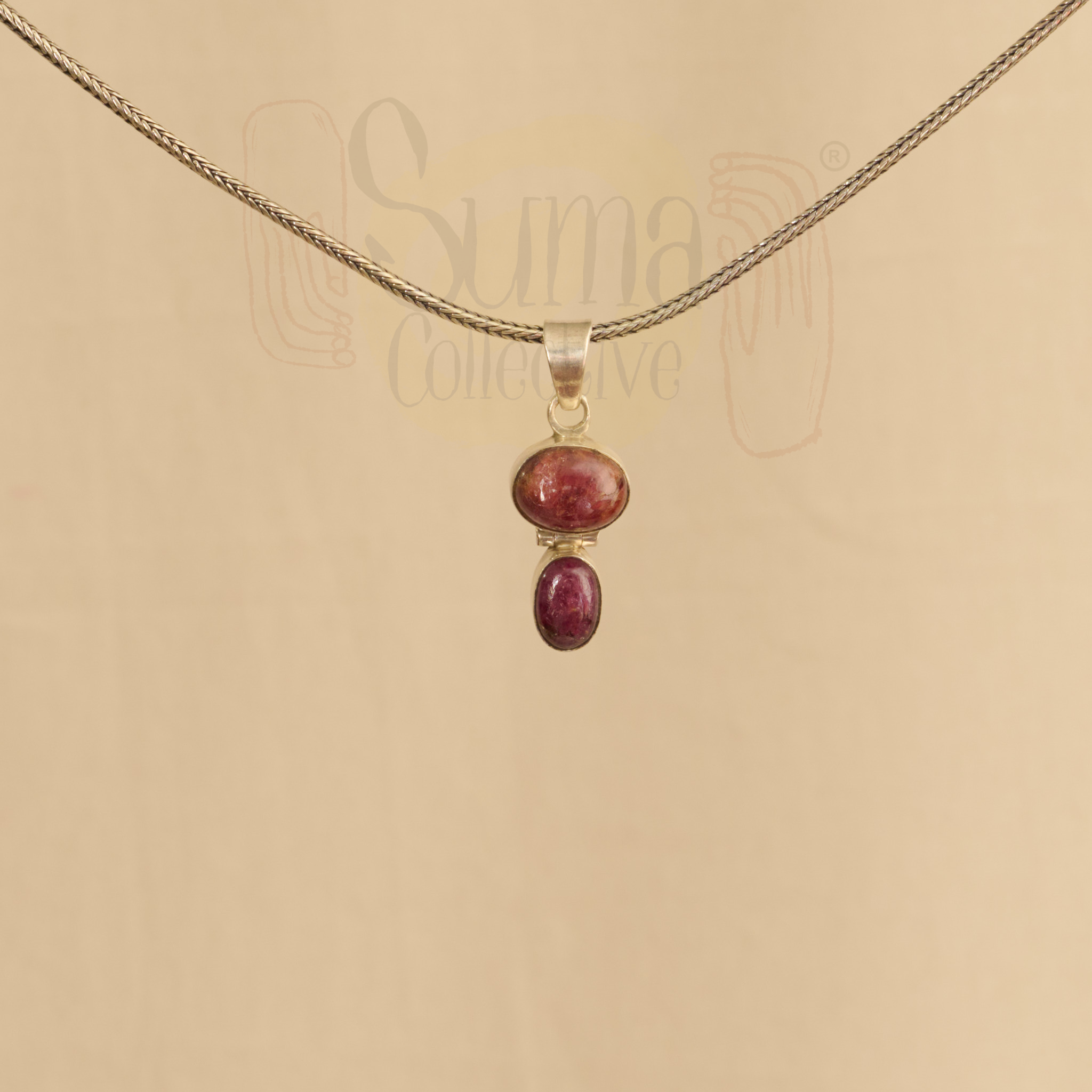 Ruby Pendant Sterling Silver Handcrafted Pendant 925 Silver