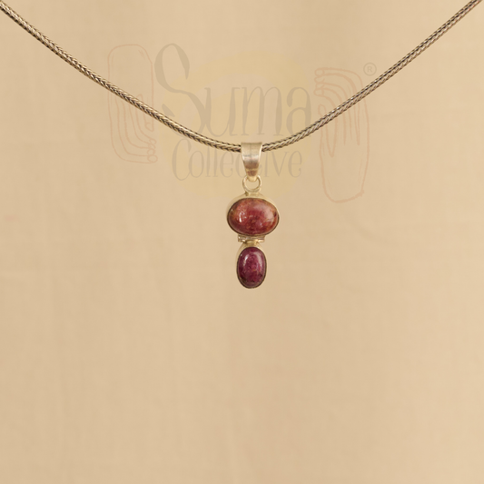 Ruby Pendant Sterling Silver Handcrafted Pendant 925 Silver
