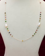 Riva Tourmaline & Pearl Long Chain