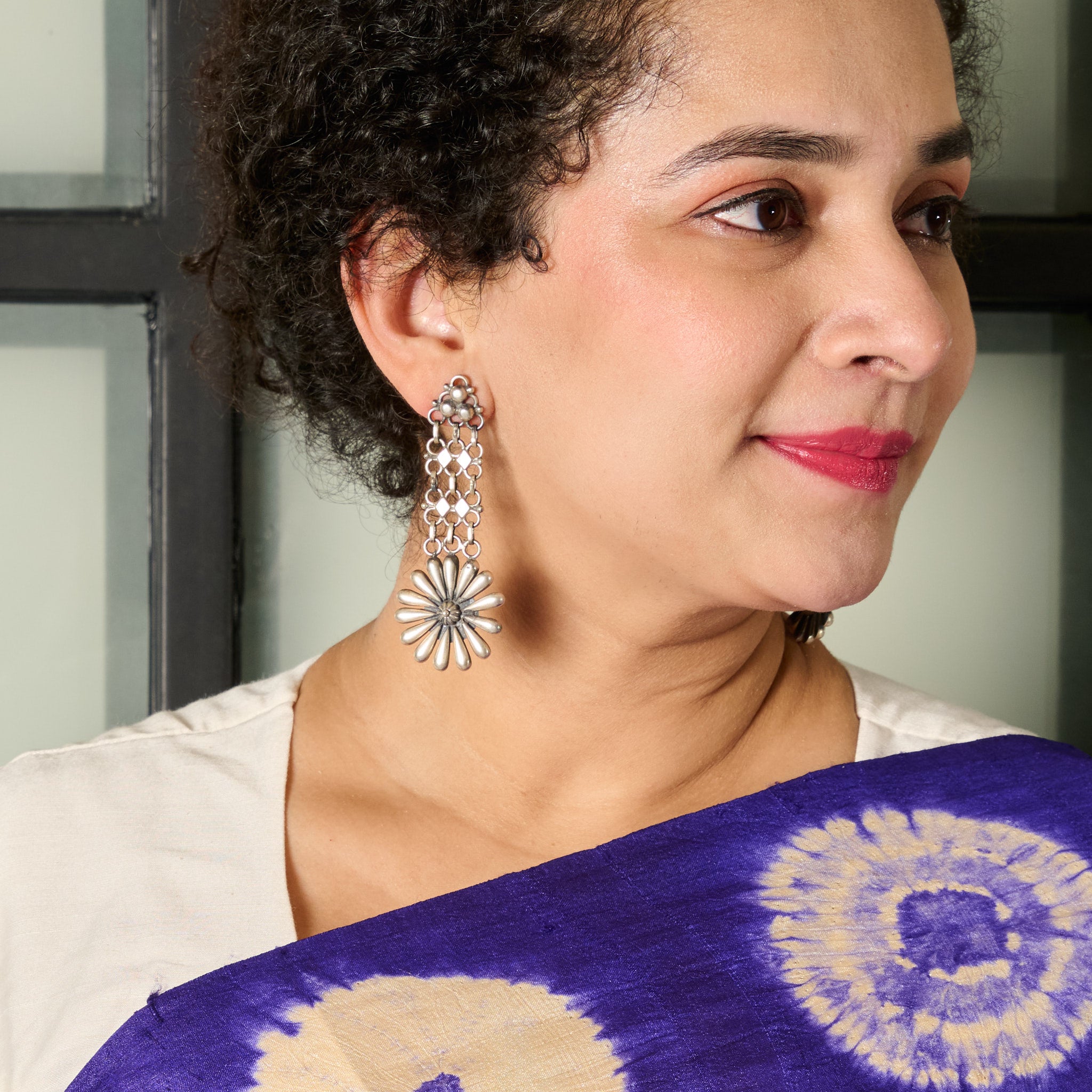 Irja Daisy Drop Silver Earrings