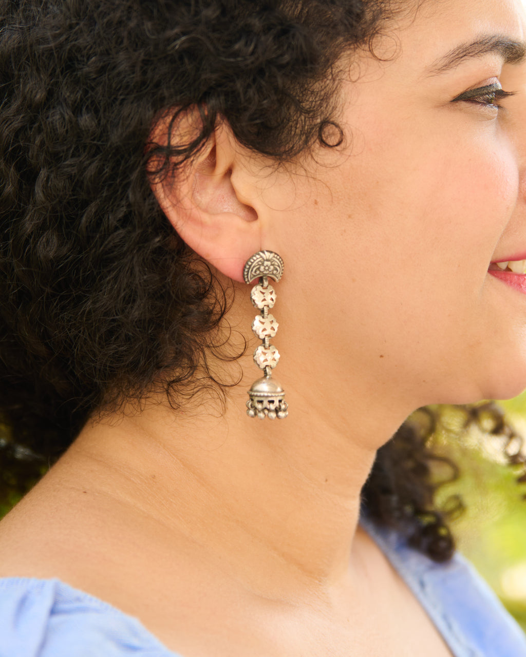 Rasika Silver Jhumka Earrings