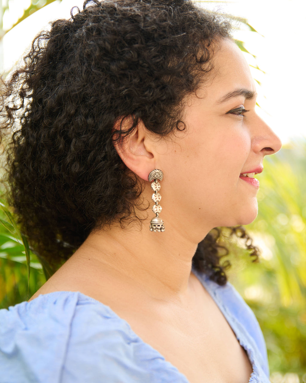 Rasika Silver Jhumka Earrings