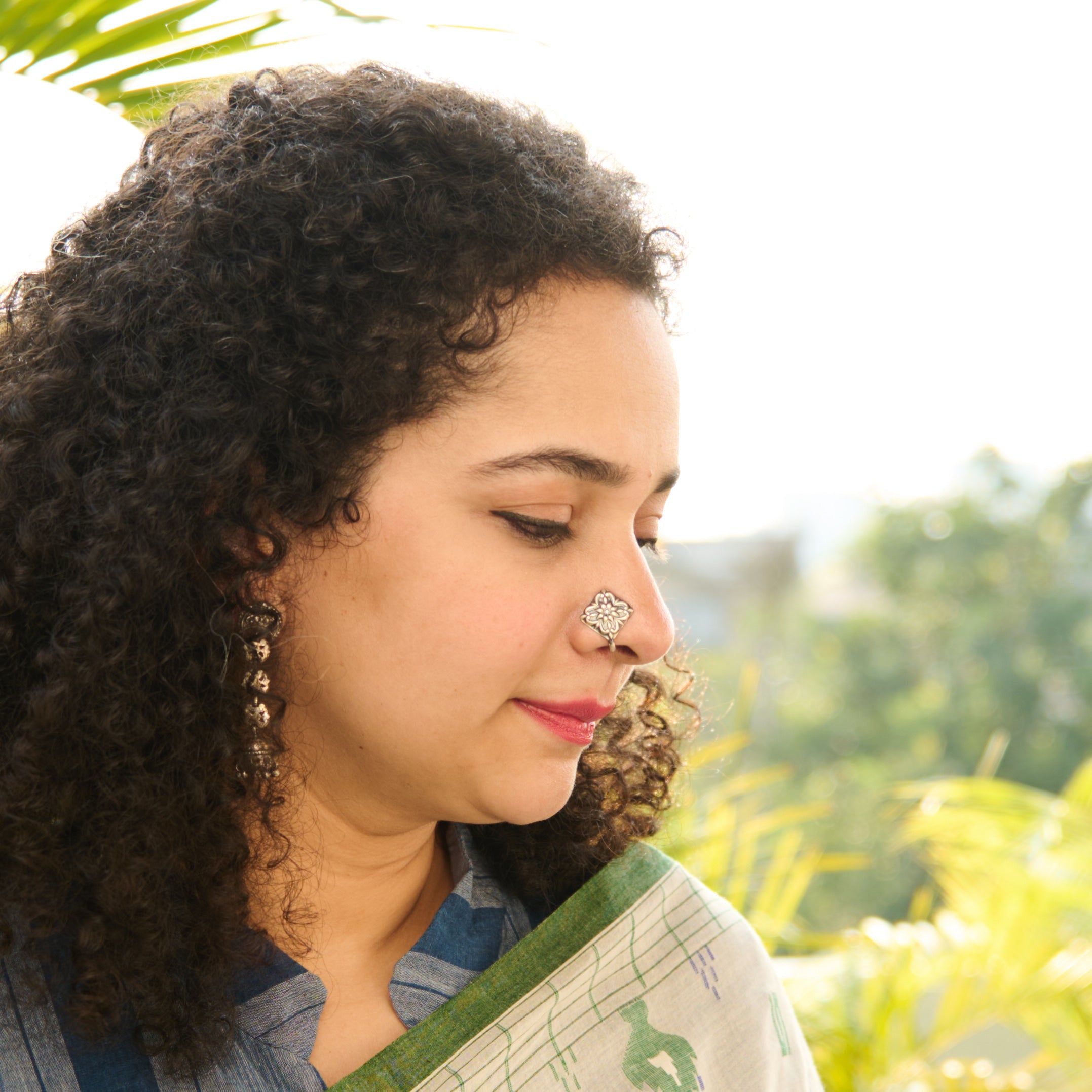 Tarika Silver Nose Pin (non-pierced)