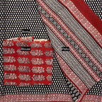 Varn Mul Cotton Blockprinted Saree in Black #9